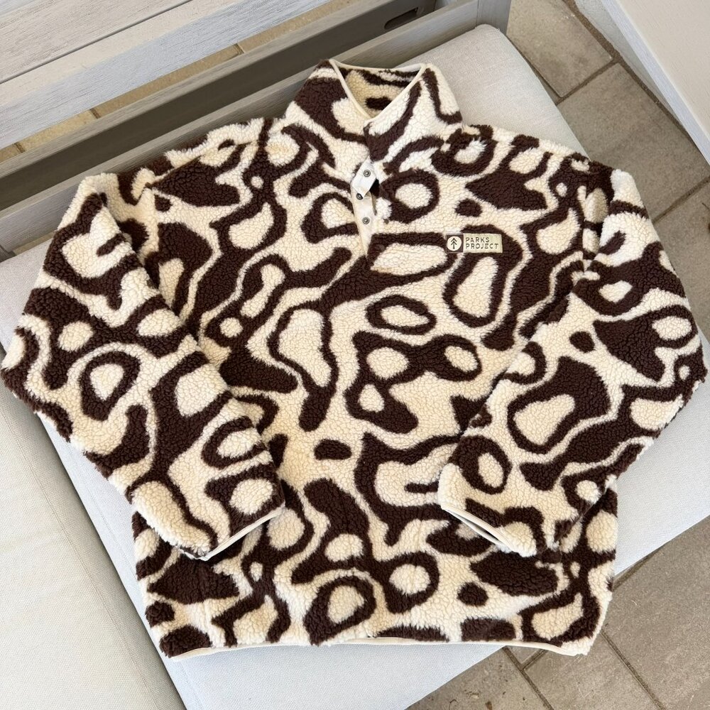 New Parks Project Urban Outfitters Geysers Trail Fleece Pullover Jacket Brown M